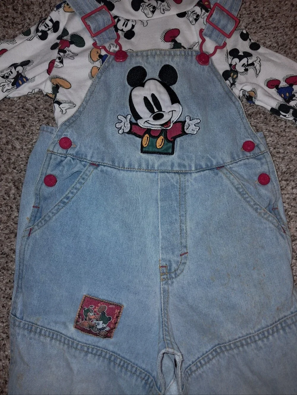 Vintage Disney brand Little boys or girls overall and top set, 24 months and 3t